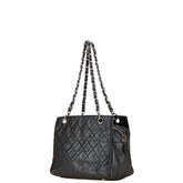 シャネル ココマーク マトラッセ PST チェーン トートバッグ ショルダーバッグ ブラック キャビアスキン レディース CHANEL 【中古】